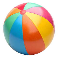 Colorful beach ball isolated on a white background for summer fun and play