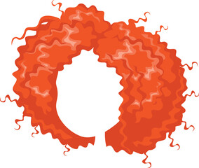 a vector illustration of a orange colored curly hairstyle of a woman