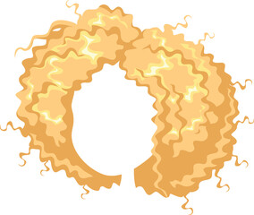 a vector illustration of a blonde colored curly hairstyle of a woman