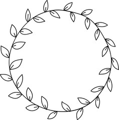 a vector illustration of a simple leaf frame