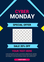 Cyber Monday Sale Flyer Template with Bold Typography and Discount Banner