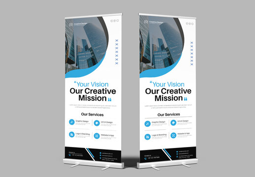 Business Rollup Banner Design Template for Corporate Promotion