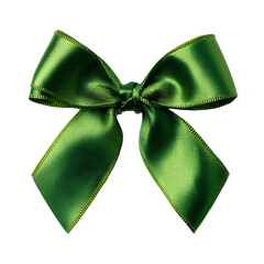 Green bow isolated on transparent background