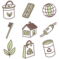 Sustainable Living Icons