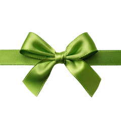 Green bow isolated on transparent background