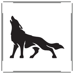 Howling Wolf Silhouette - Wild Canine Design, Wolf Icon, Animal Vector Illustration for Wildlife, Nature, Adventure, and Creative Use