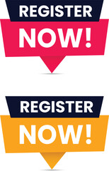 Register now button vector graphic design template