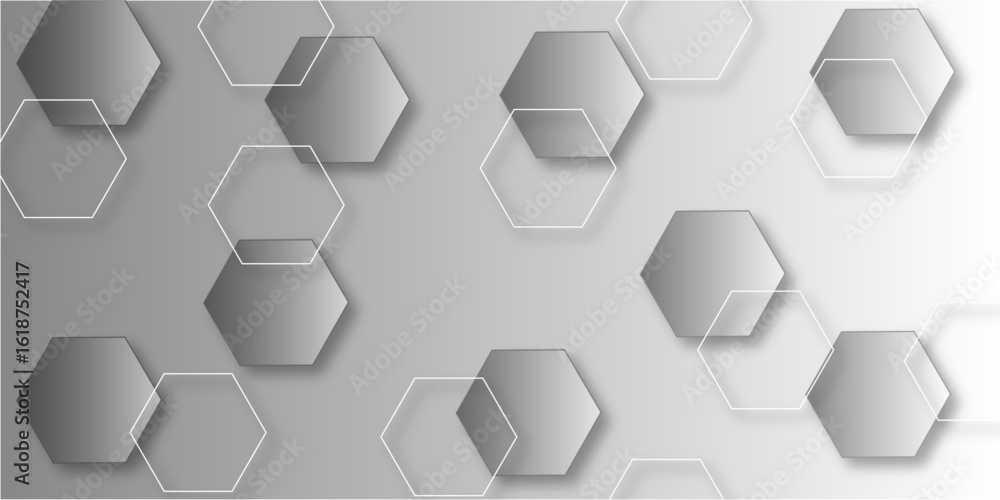 Aufkleber luxury hexagonal abstract black metal background with golden light lines. dark 3d geometric texture 
