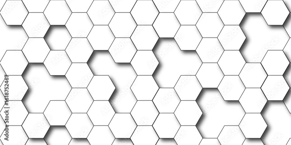 Aufkleber luxury hexagonal abstract black metal background with golden light lines. dark 3d geometric texture 