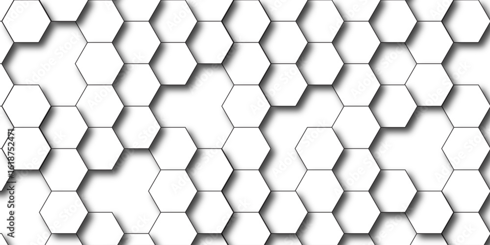 Poster luxury hexagonal abstract black metal background with golden light lines. dark 3d geometric texture 