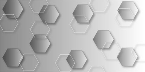 Luxury hexagonal abstract black metal background with golden light lines. Dark 3d geometric texture illustration. Black Hexagonal Pattern Metallic background with black and gold 3d