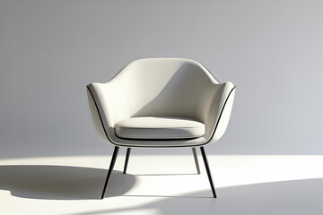 Modern Minimalist White Armchair