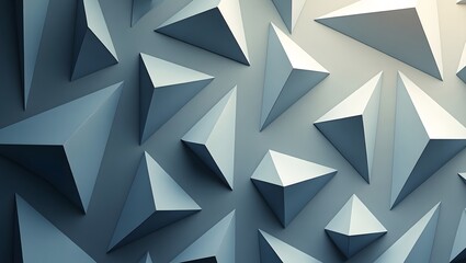 Obraz premium An Abstract Composition of Geometric Pyramids and Sharp Edges Creating Depth and Texture