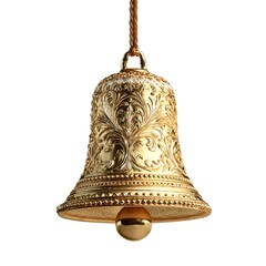 Golden bell isolated on transparent background