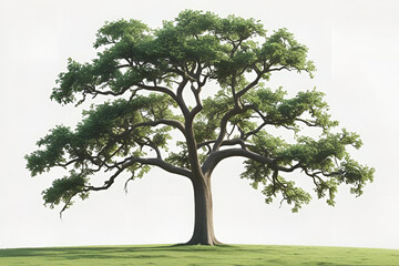 Majestic Green Tree Isolated on White Background