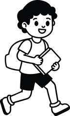 Fototapeta premium flat vector of school boy or girl avatar