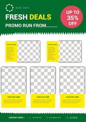 Fresh Deals Promotional Flyer Template for Product Sale with Up to 35% Discount