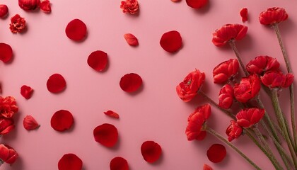 pink background with scattered red flowers