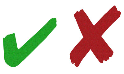 Obraz premium Contrasting Check And Cross Symbols With Intricate Patterns, Checkmark And Cross Transparent Background, Yes, No, Check Mark Icon, Cross Icon, Green Check Mark 