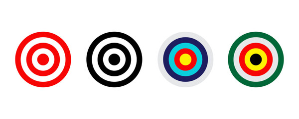 Target icons set. Goals symbol collection. Darts icon. Hitting the bullseye icon line. Vector Illustration design