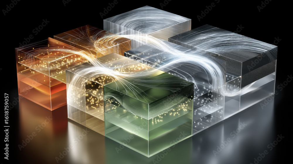 Aufkleber intricate cross-section reveals a photonic neural processor with bio-inspired architectural design