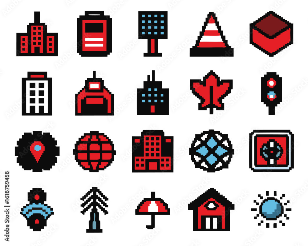 Aufkleber comprehensive collection of modern line graphics representing various smart city concepts and techno