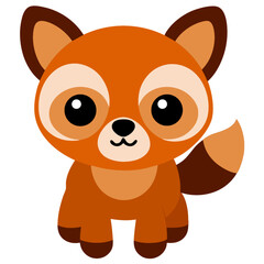 Obraz premium A cute brown cartoon bear illustration with a heart and a sweet smile