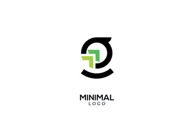 Minimal Alphabet letter G logo with Upwards arrow showing growth and success.
