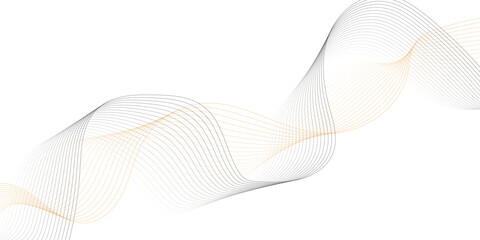 Abstract wave element for design. Digital frequency track equalizer. Stylized line art background. Vector illustration. Wave with lines created using blend tool. Curved wavy line, smooth stripe.