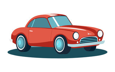 Classic car under spotlight vector design, clean shadows, vintage automobile illustration, retro vehicle artwork, sleek minimalist style, perfect for automotive and classic car enthusiasts.