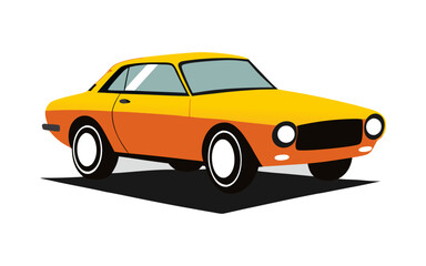 Classic car under spotlight vector design, clean shadows, vintage automobile illustration, retro vehicle artwork, sleek minimalist style, perfect for automotive and classic car enthusiasts.