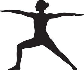 Yoga Woman Silhouette Vector Collection, Female Yoga Poses Silhouette Template, Meditation and Fitness Woman Silhouettes, Vector Black Yoga Poses of Women Clipart