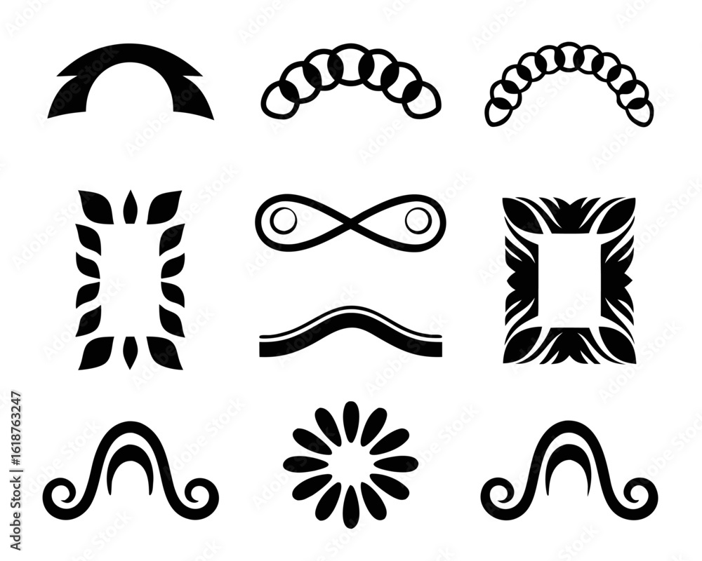 Poster abstract wavy border design element with dynamic color accents for creative projects and graphic lay