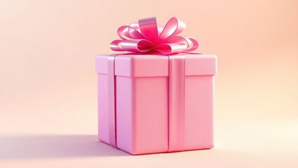 pink gift box with ribbon