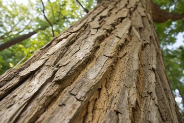 Low Angle View of a Tree Trunk in a Forest