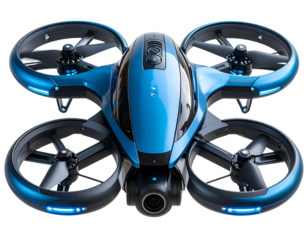 Futuristic Advanced Drone with High-Tech Design, PNG format