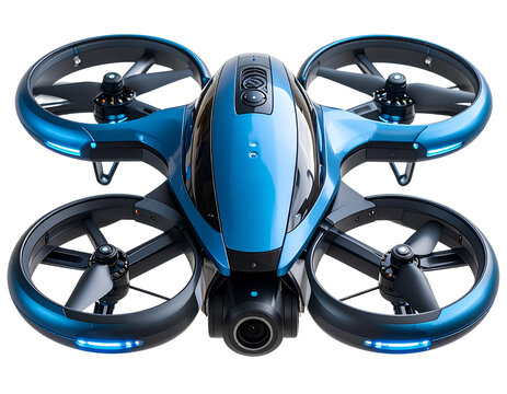 Futuristic Advanced Drone with High-Tech Design, PNG format