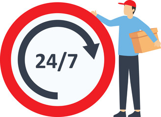 delivery man with boxes packages service and smartphone map location vector illustration

