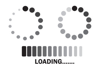 Loading icon set. Download icon vector. Circle loading bar symbol. Waiting symbol data load concept. Vector illustration.