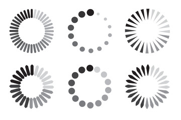 Loading icon set isolated on white background. Circle loading bar symbol vector illustration. Download icon vector. Waiting symbol data load concept.
