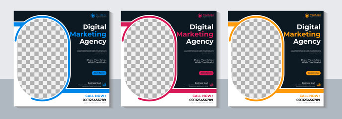 Company Marketing Social Media Banner Design Template, Web Banner, Sale, Vector Illustration