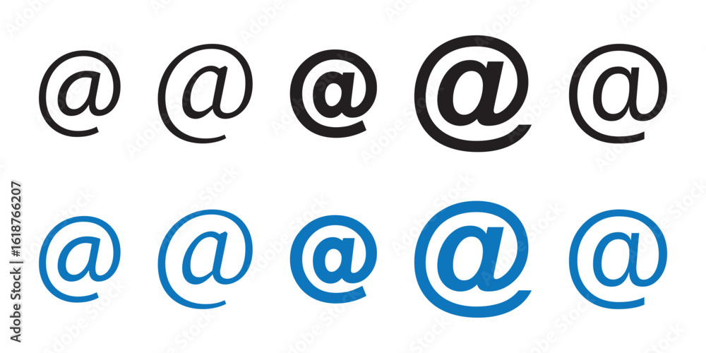 Poster @ email address vector sign. symbol @ button for communication and web use