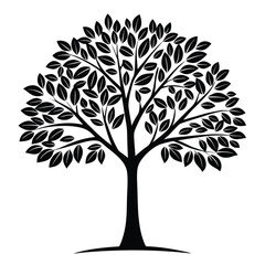 Obraz premium Black silhouette of an indoor tree icon