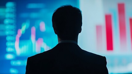 Silhouette of person exposing tax fraud on a projector screen