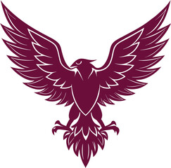 Obraz premium Majestic burgundy eagle silhouette isolated on white background