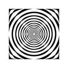 Obraz premium Hypnotic black and white spiral circles create an optical illusion pattern, an abstract vector line art design perfect for a modern backdrop or wallpaper decoration
