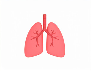 Fototapeta premium A 3d illustration of the human lungs showing the respiratory system for medical or educational use