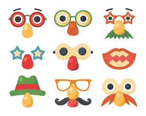 Fototapeta premium Whimsical cartoon character portrait featuring prominent bushy eyebrows and stylish round spectacles rendered in vibrant cmyk colors for versatile graphic applications