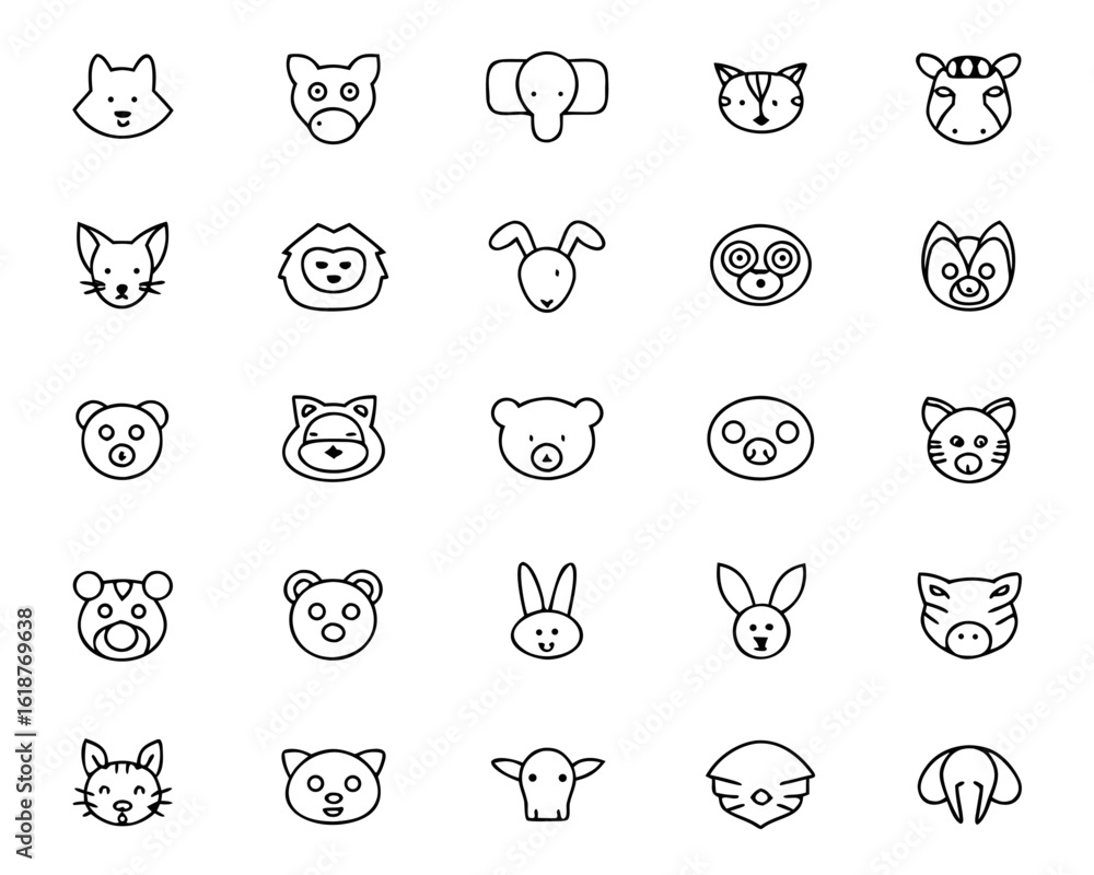 Aufkleber charming three dimensional animal character collection featuring a cat dog lion and rabbit ideal for