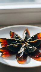 Delicious Century Eggs Served as Appetizer on White Plate